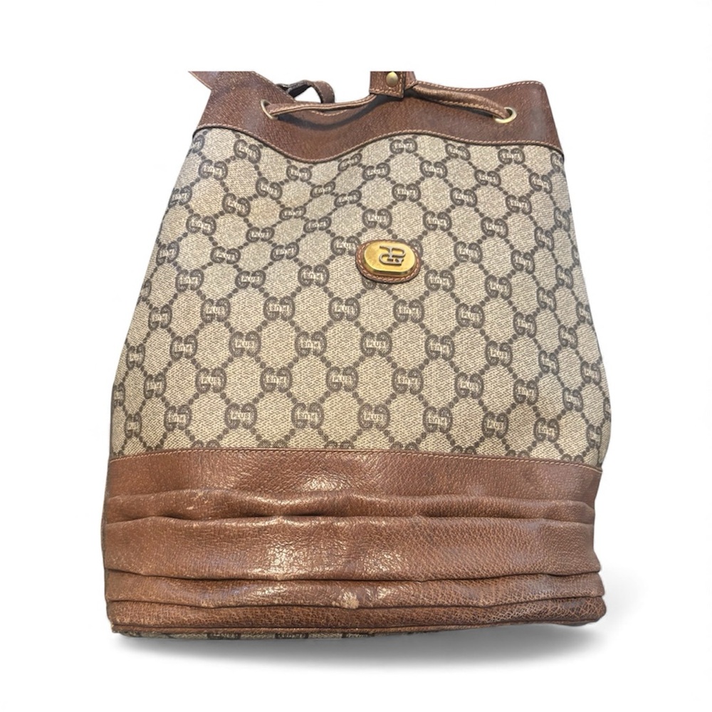 👜 Vintage Gucci Plus GG Monogram Bucket Bag - Picture 6 of 15